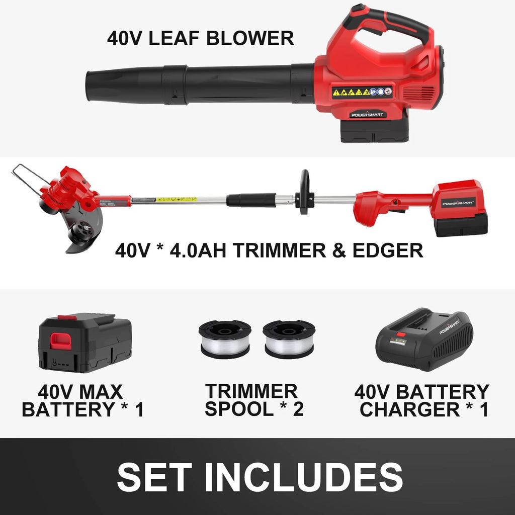 40V 4.0Ah Cordless String Trimmer/Edger and Blower Combo Kit F3279