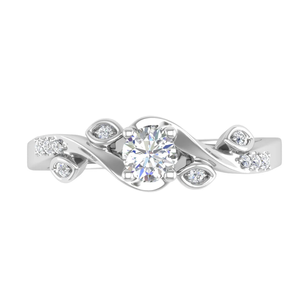10K White Gold Diamond Engagement Ring N503