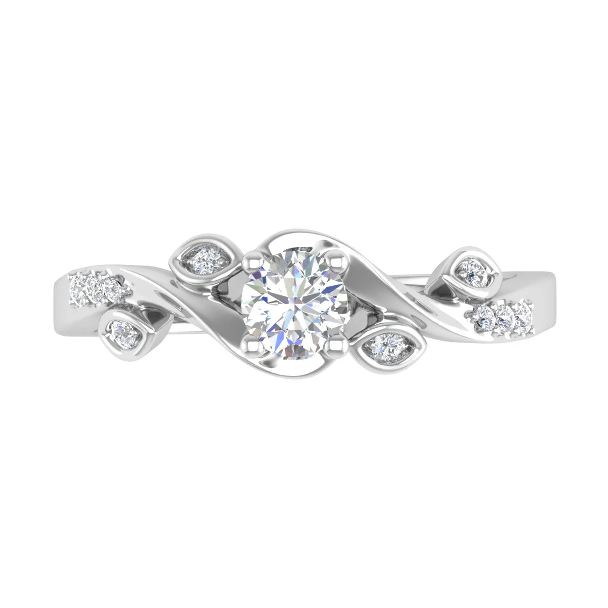 10K White Gold Diamond Engagement Ring N503