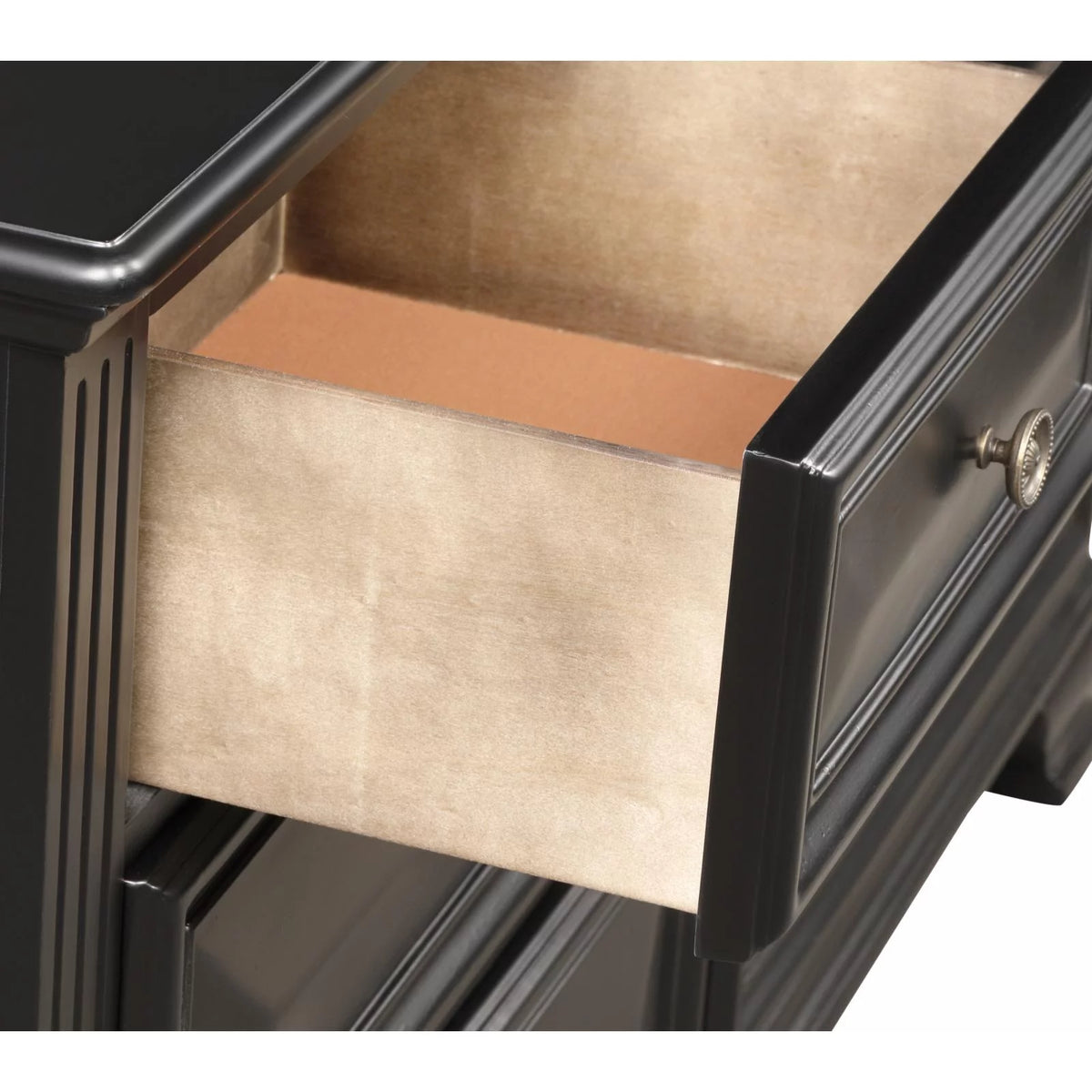 Vintage Black 2-Drawer Nightstand U7534