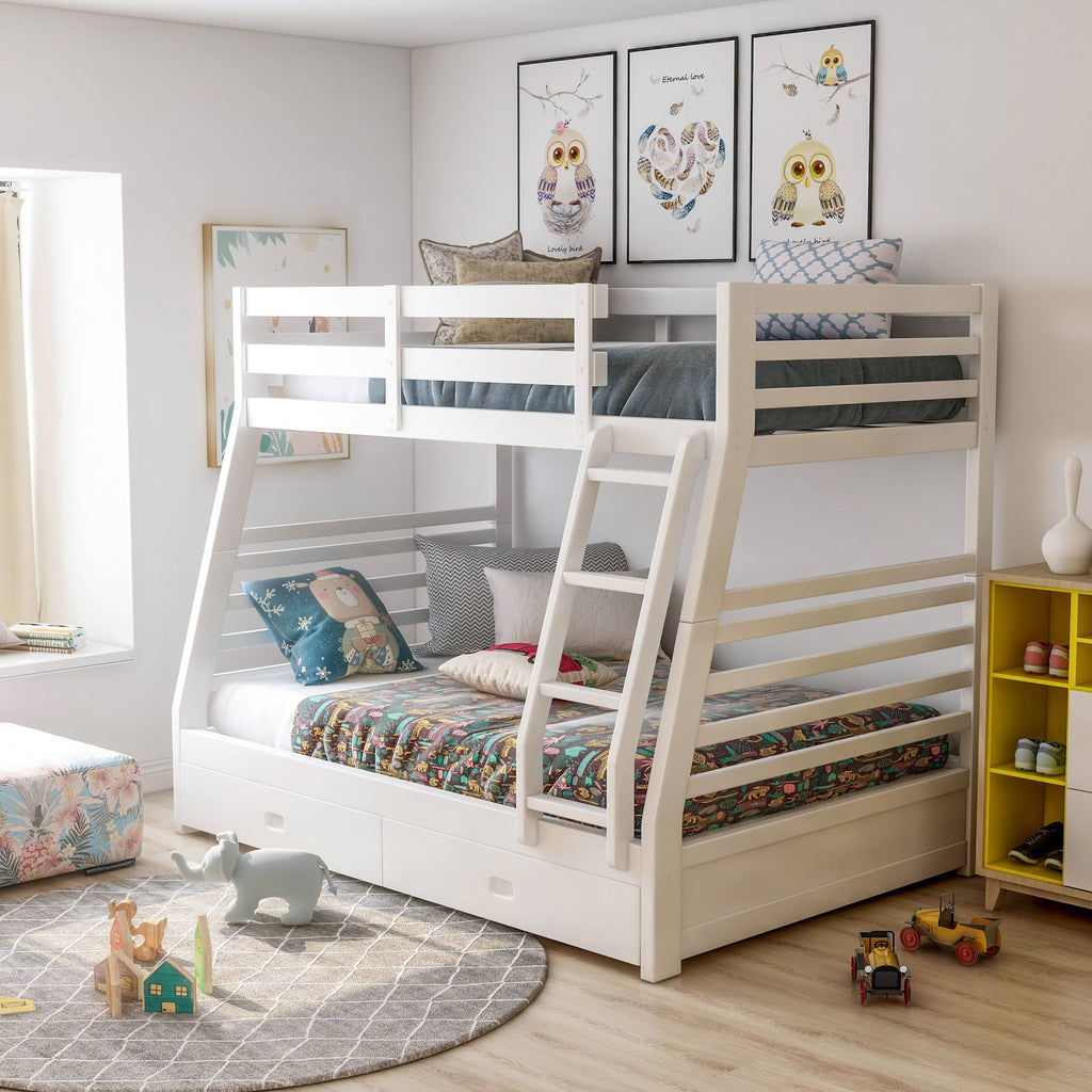 Dark Walnut Solid Wood Bunk Bed Set Z135