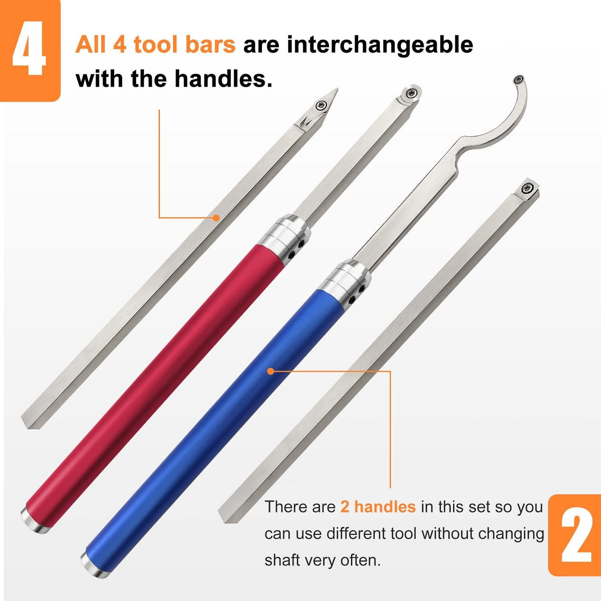 7pc Carbide Woodturning Tools with Detachable Alloy Handle R16220