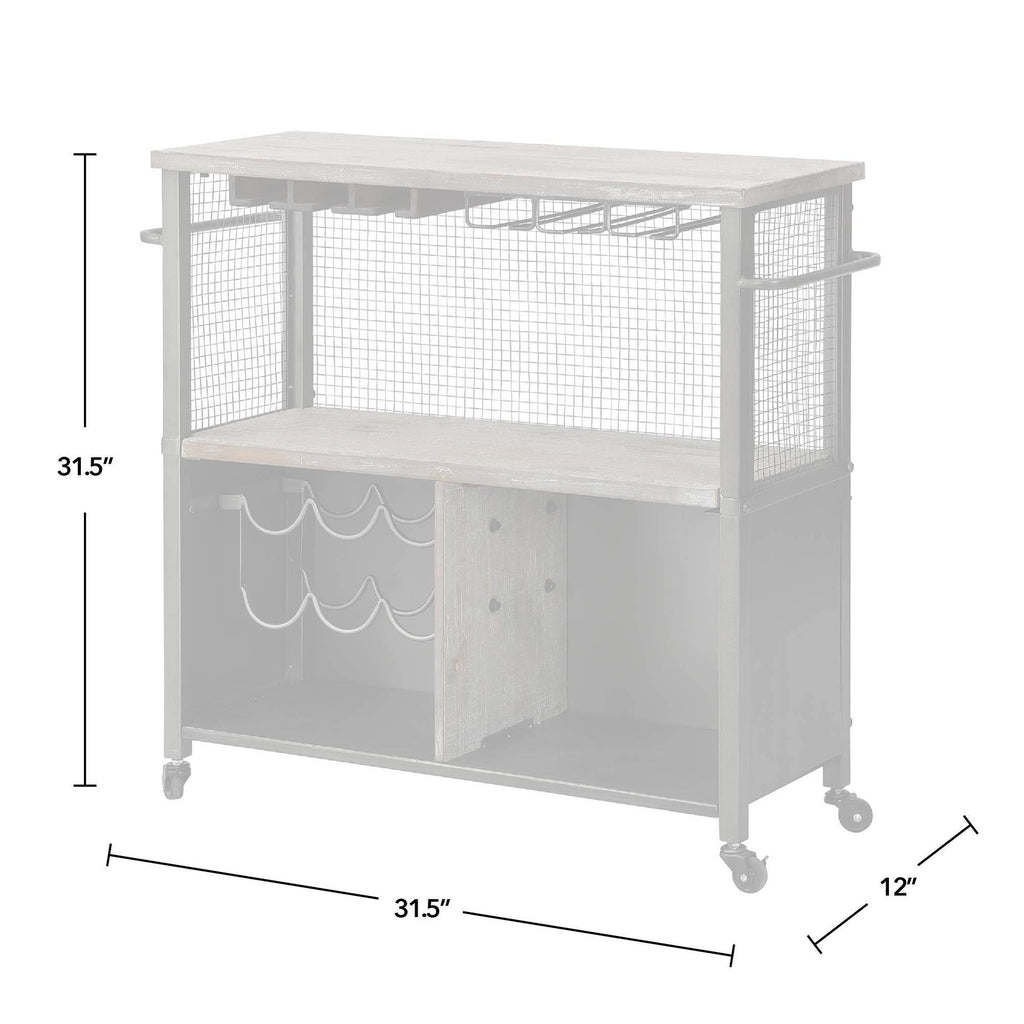 White Farmhouse Kitchen Cart X95097