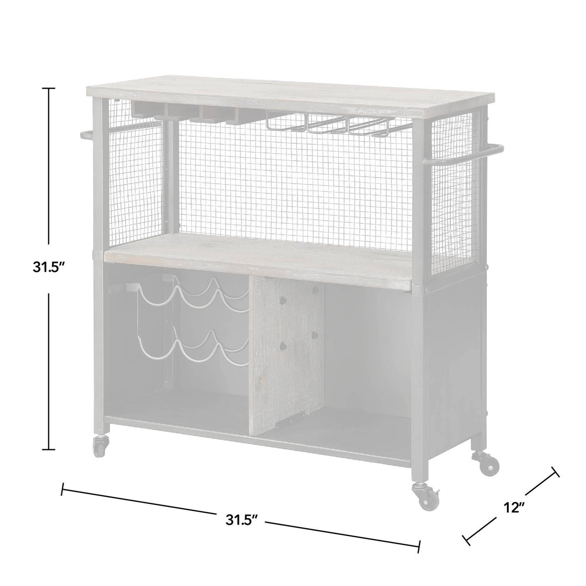 White Farmhouse Kitchen Cart X95097