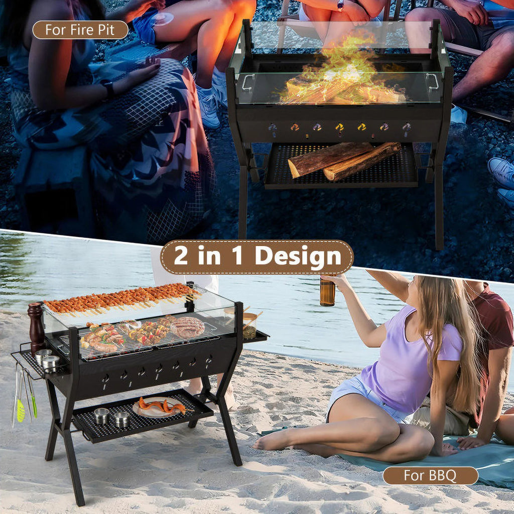3-in-1 Charcoal BBQ Grill V716408