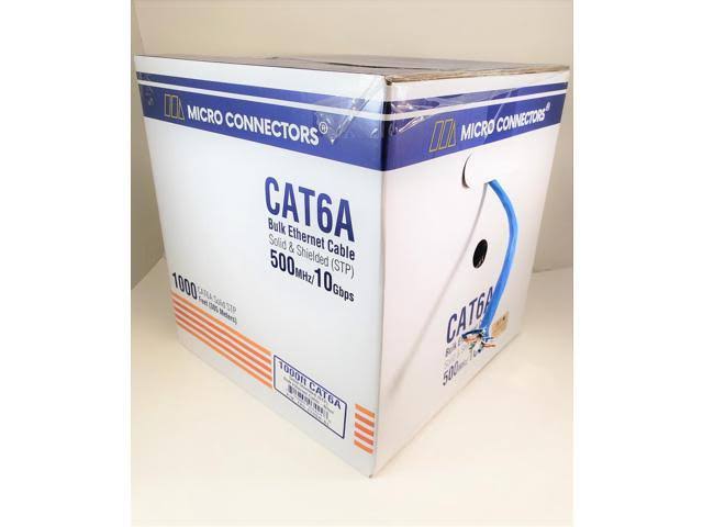 Solid Shielded Cat6a Bulk Ethernet Cable - Blue W9789