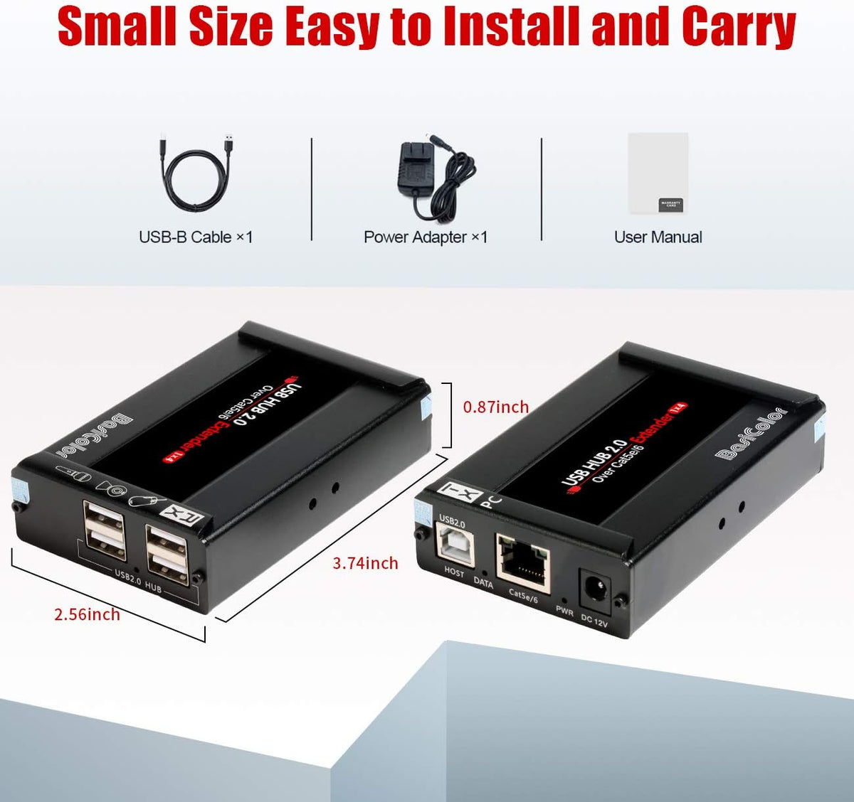 USB Extender 262ft 80m Kit with 4 USB 2.0 Hub D3691