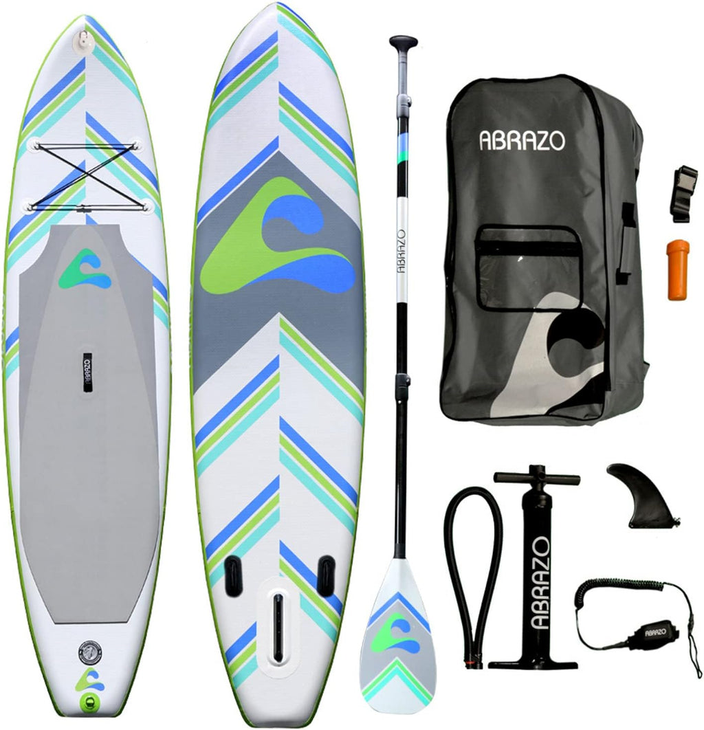 Inflatable Stand Up Paddle Board with Carry Bag, Pump, Fins, Paddle, Ankle Leash, and Repair Kit A3911