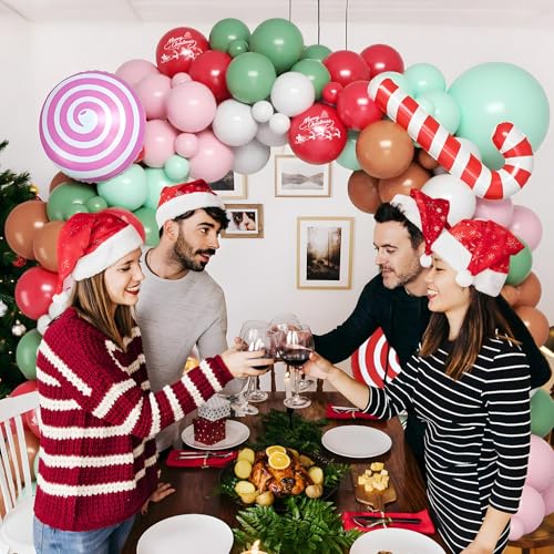 120 PC Pink Christmas Balloon Arch V780