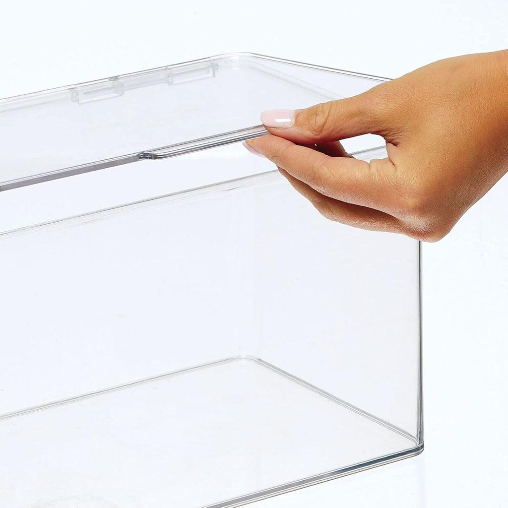 Clear 8 Pack Stackable Rectangular Storage Bin with Lid B5472