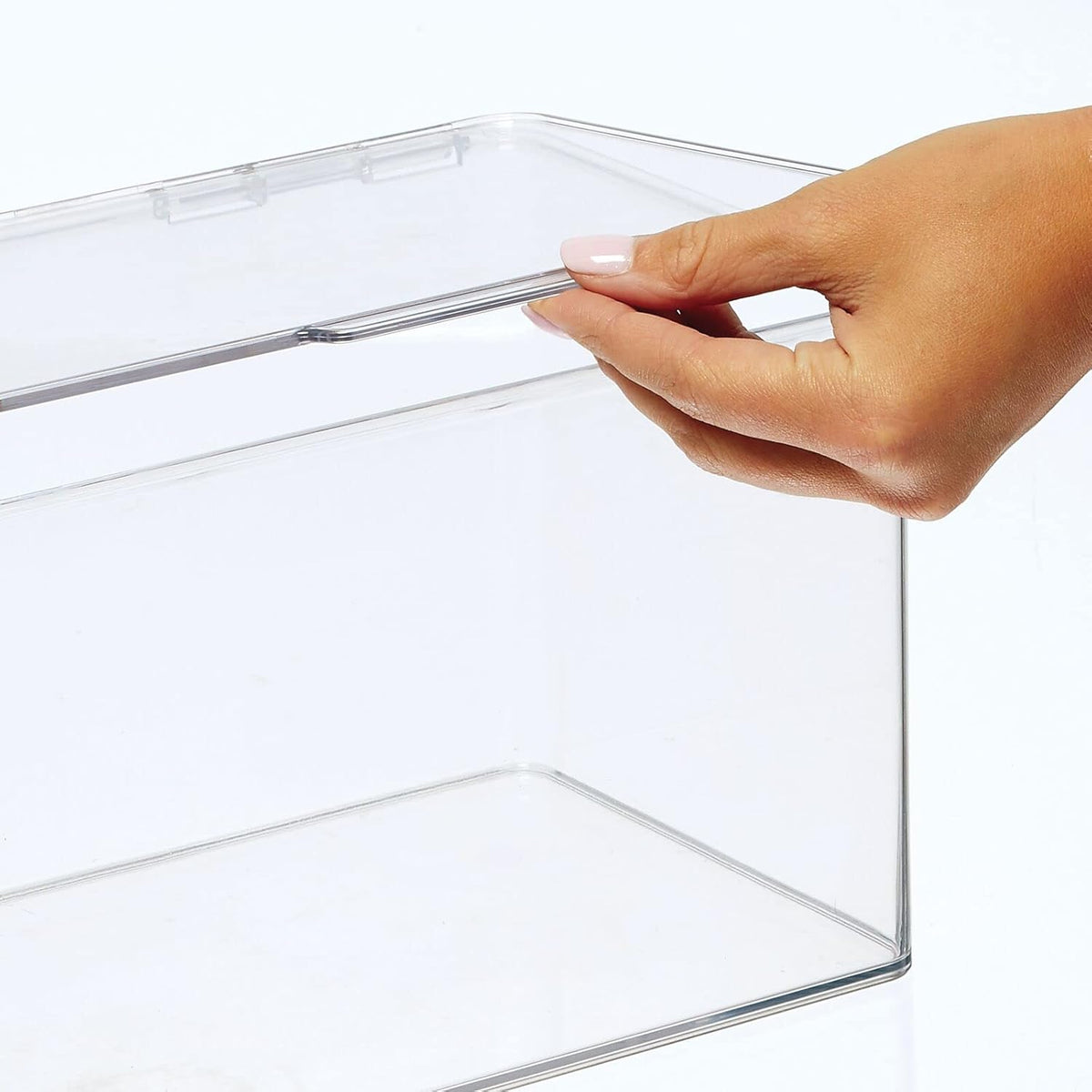 Clear 8 Pack Stackable Rectangular Storage Bin with Lid B5472