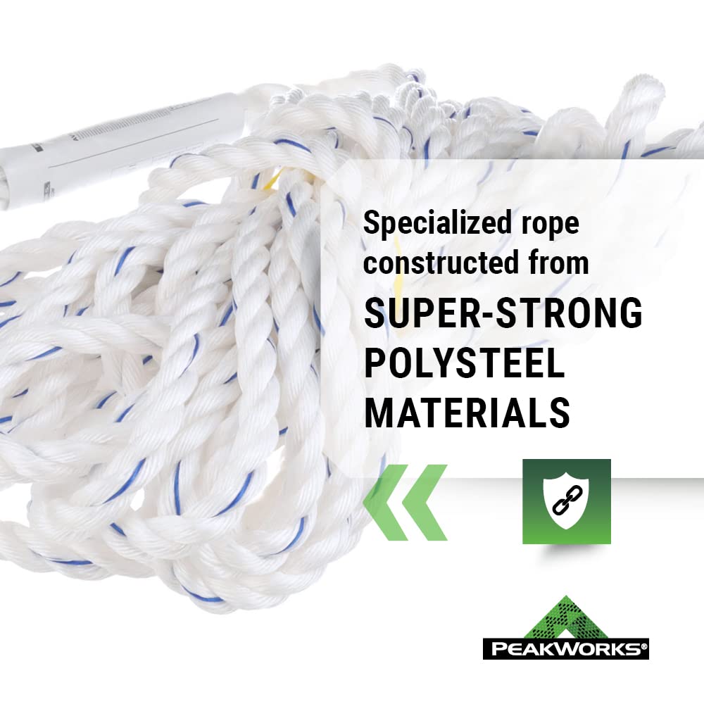 Galvanized Steel Snap Hook Safety Lifeline Rope Grab, 150 ft Vertical Cable O144226