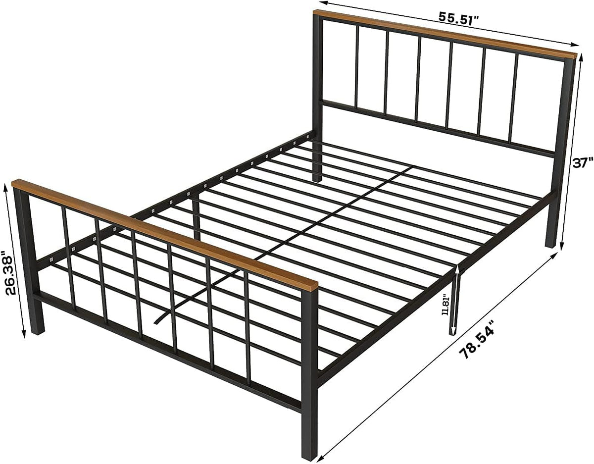 Metal Platform Bed Frame with Headboard and Footboard Full Z9283