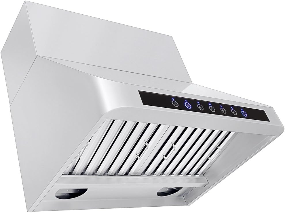 Stainless Wall Range Hood, 1000 Max CFM, 4 Speed, 30 36 42 48 54 60 inch Z750