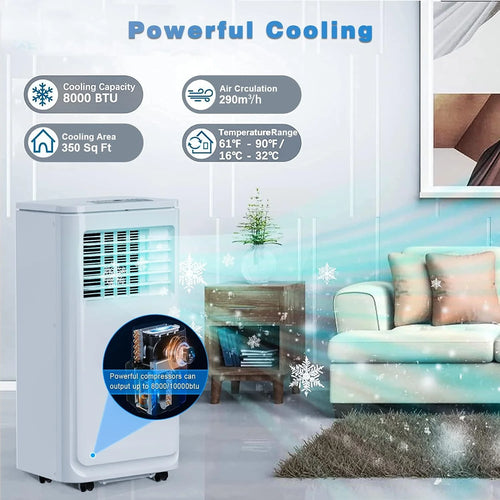 10000 BTU Portable Indoor Air Conditioner with Remote Control F33756