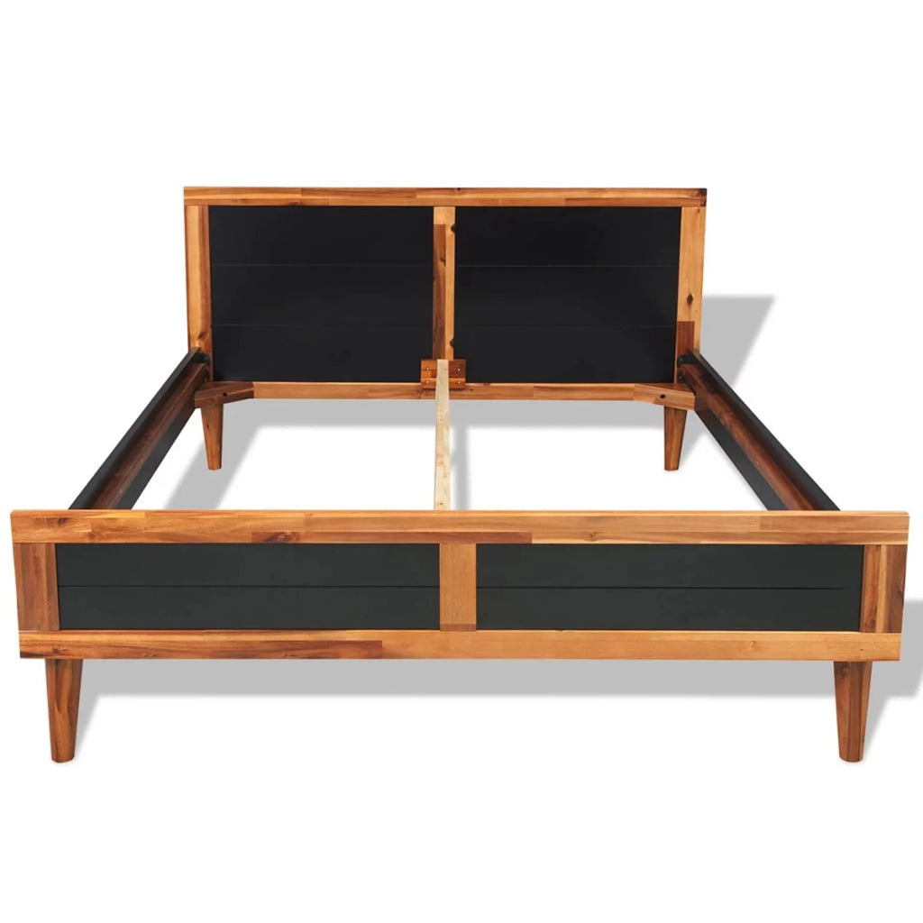 Black Solid Acacia Wood Bed Frame W439303