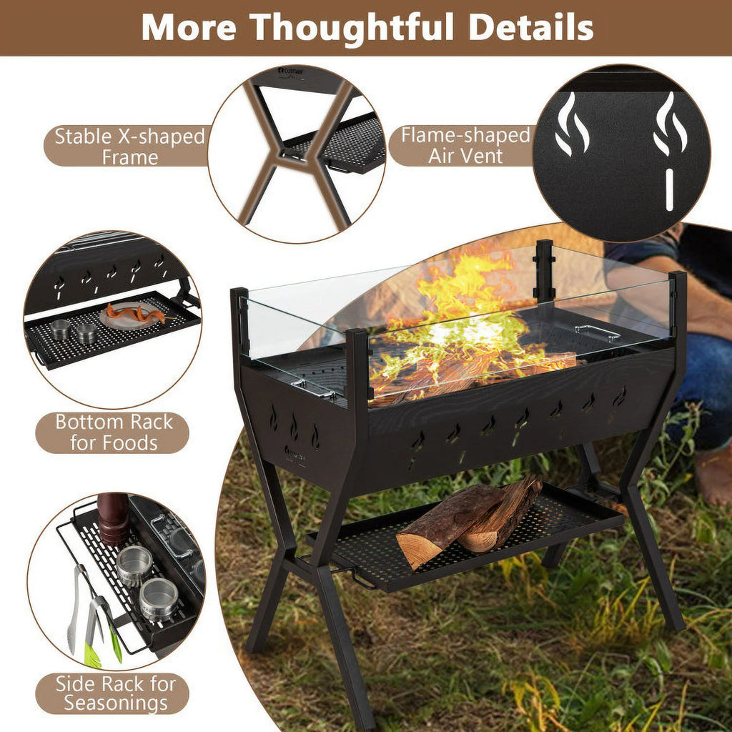 3-in-1 Charcoal BBQ Grill V716408