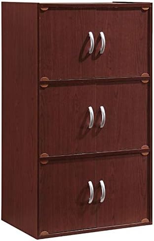 3 Shelf 6 Door Bookcase in Mahogany A508207