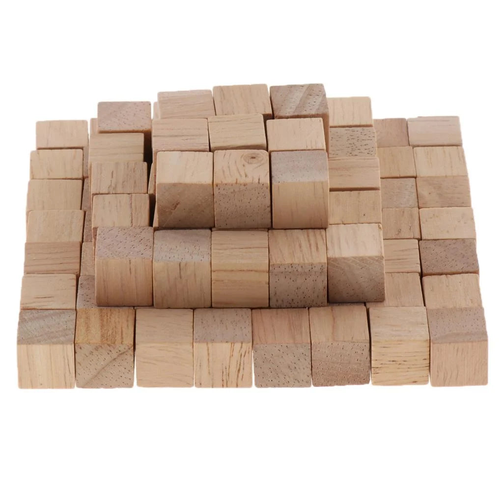 400pcs Natural Wooden Building Blocks Cubes Set J46901