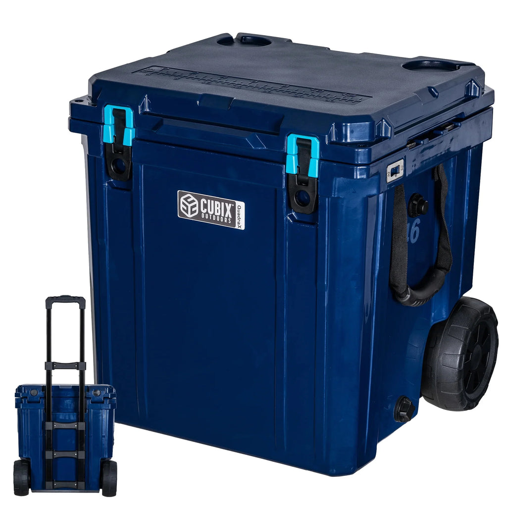46QT Wheeled Rotomolded Portable Hard Cooler, Abyss Blue I48708
