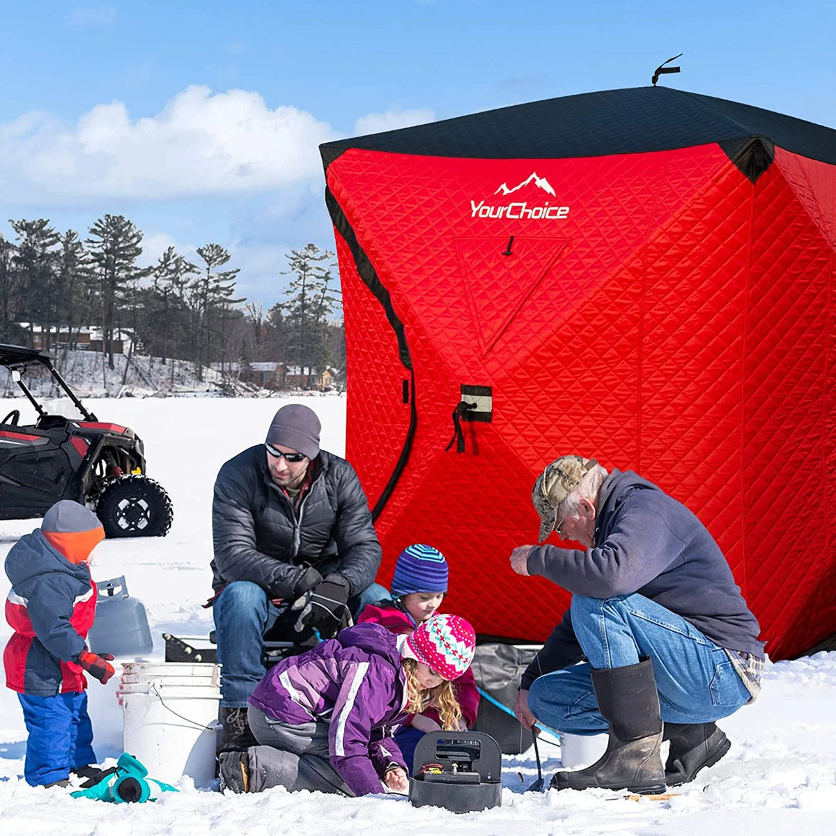 Pop Up 3-4 Person Insulated Ice Fishing Shelter I963670