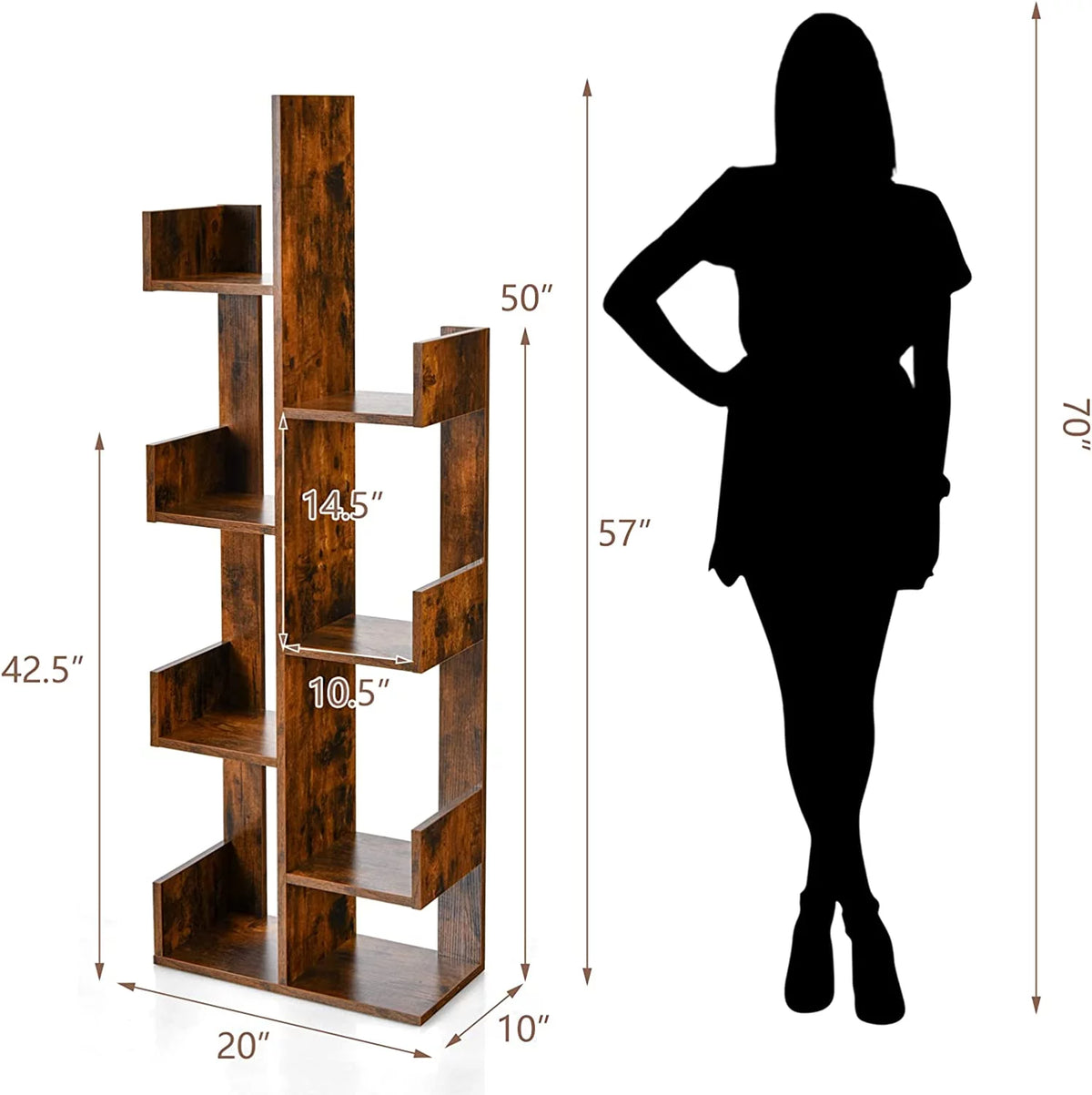 Wood 8 Shelf Bookshelf H261