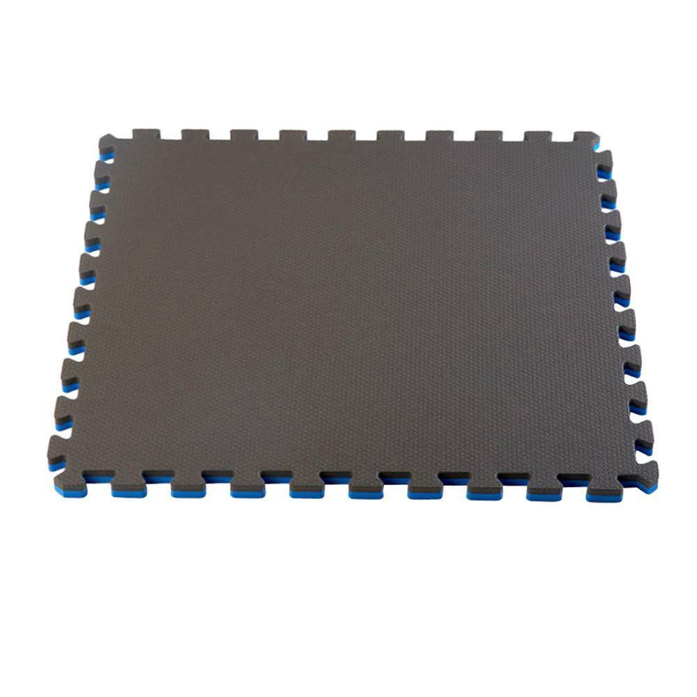 Blue/Black 24 in. x 24 in. Eva Foam Interlocking Tile (24-Tile) F8552