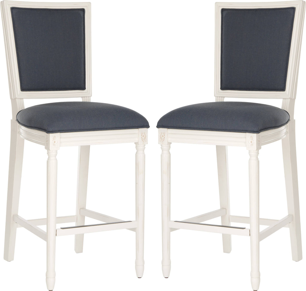 Navy/Cream Rectangle Bar Stool (Set of 2) K2492
