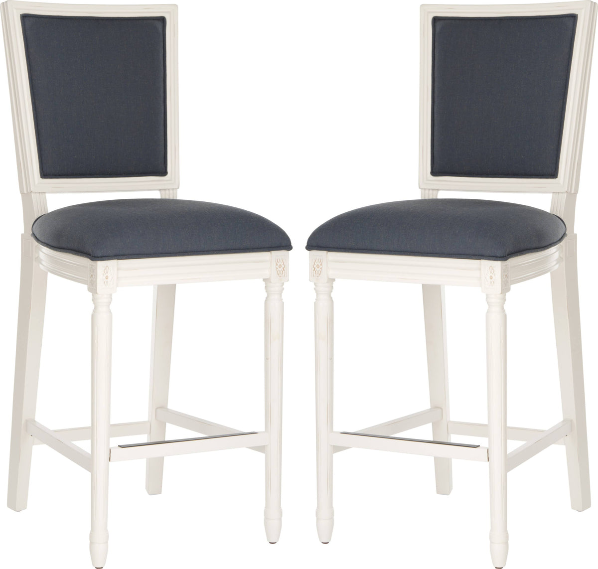 Navy/Cream Rectangle Bar Stool (Set of 2) K2492