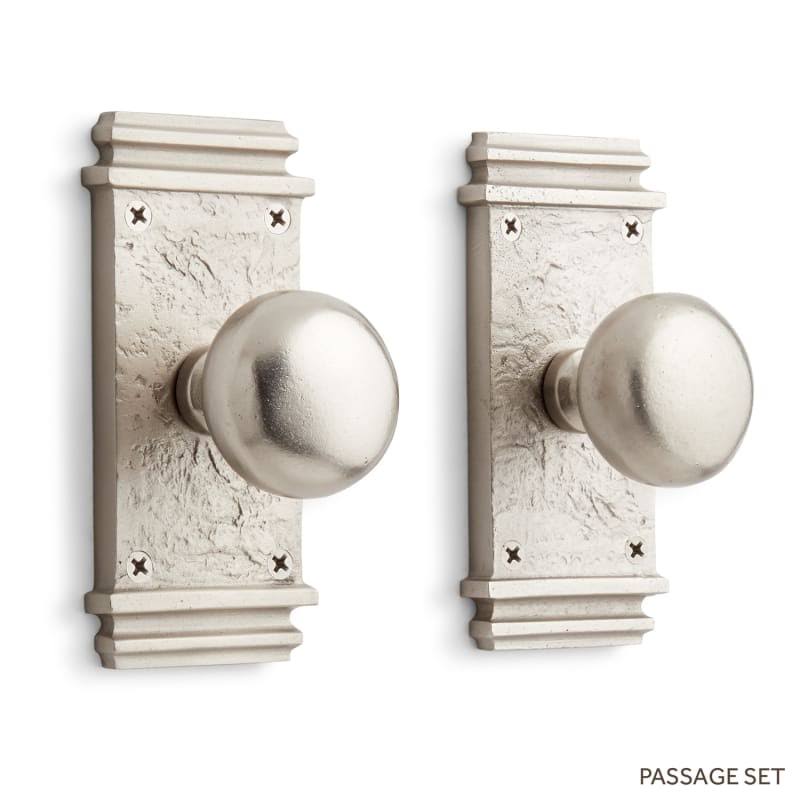 Solid Brass Passage Door Knob Set - Nickel S55421