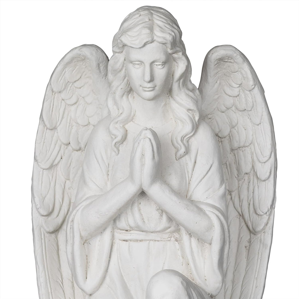 White Kneeling Praying Angel Statue X16018