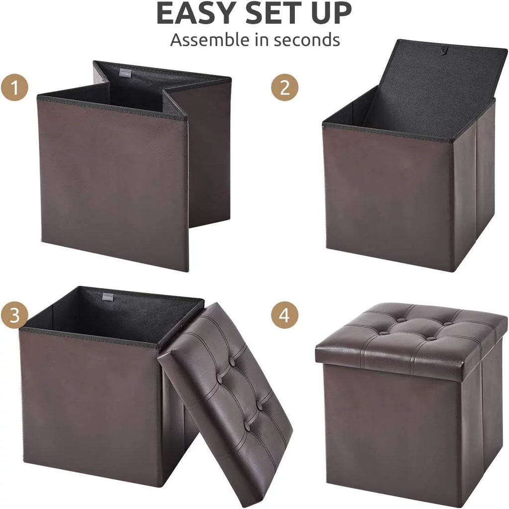 15 inches Folding Storage Ottoman Bench with 55L Storage Space R68322