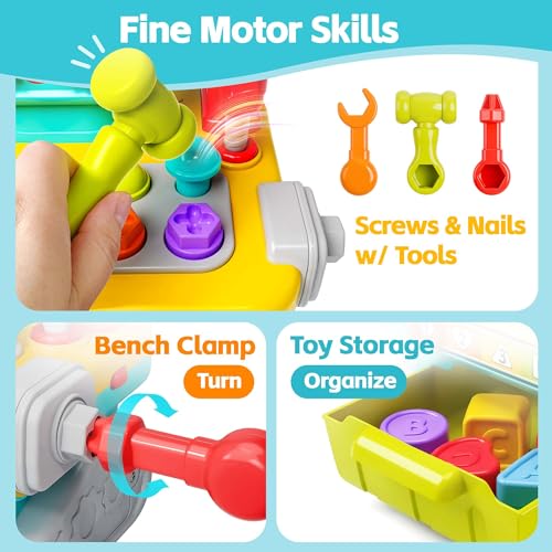 Toddler Musical Workbench Toys Tool Set Shape Sorter I777701