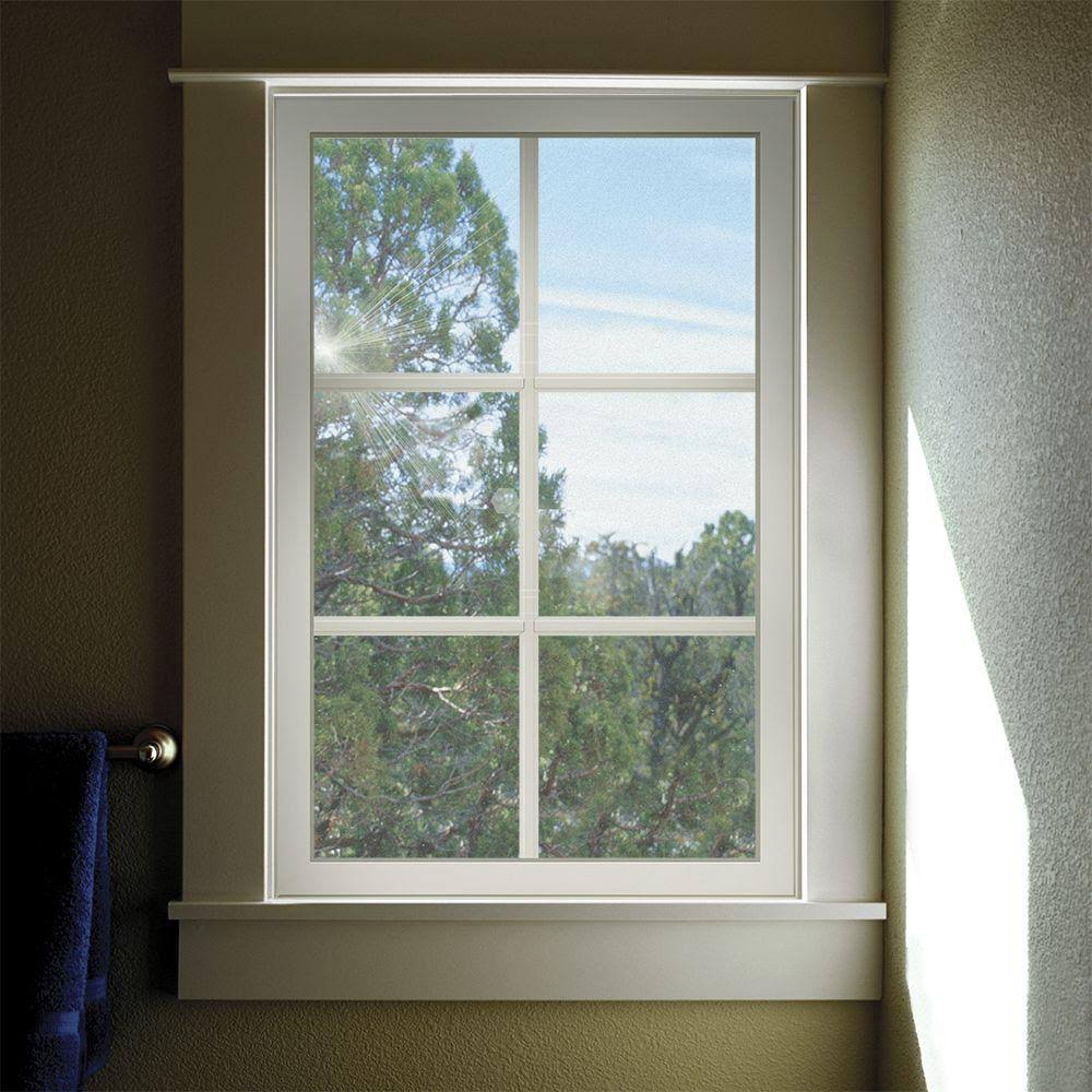 Bronze Vinyl Fixed Picture Window with Colonial Grids H3396