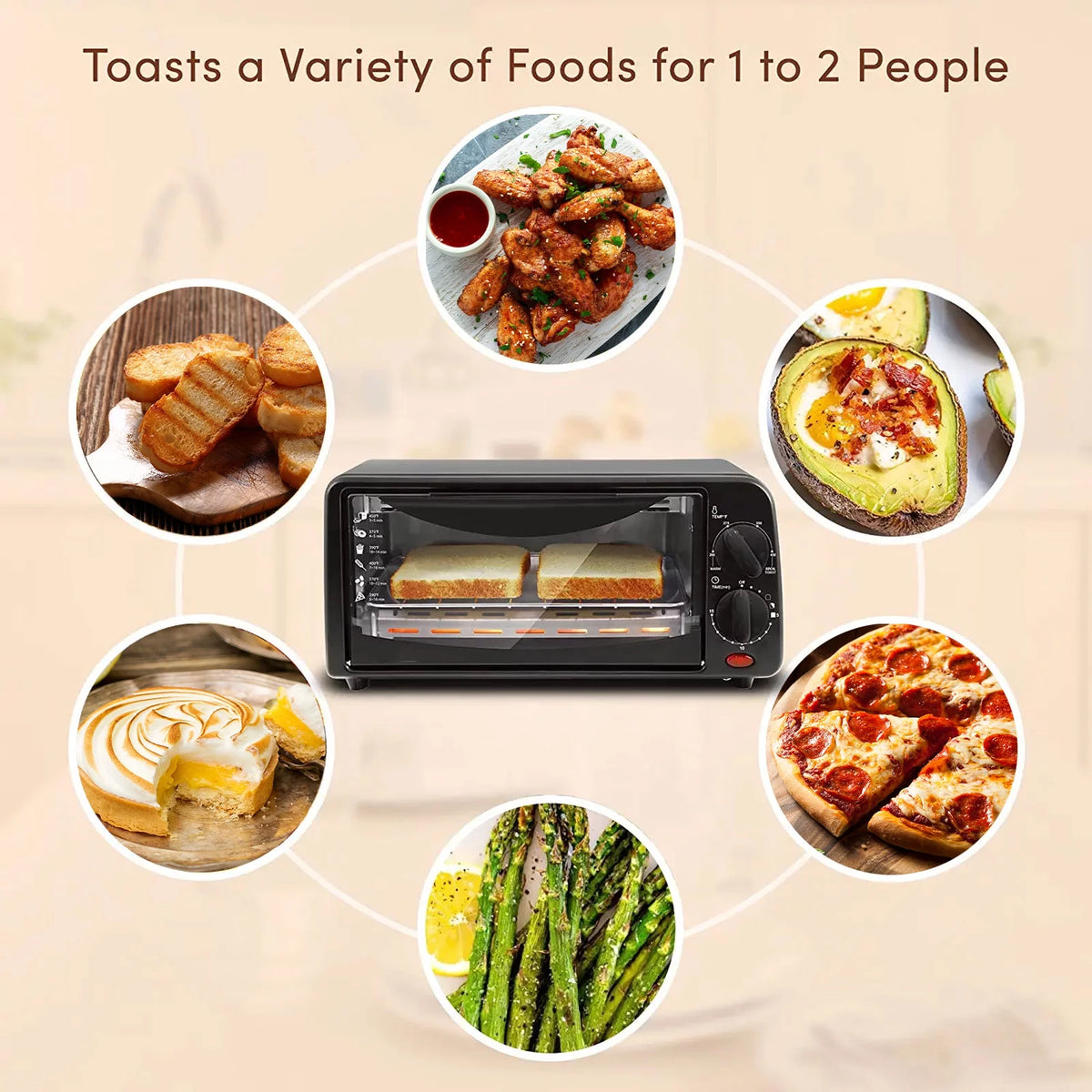2 Slice Countertop Toaster Oven with 15 Minute Timer & Pan X8535