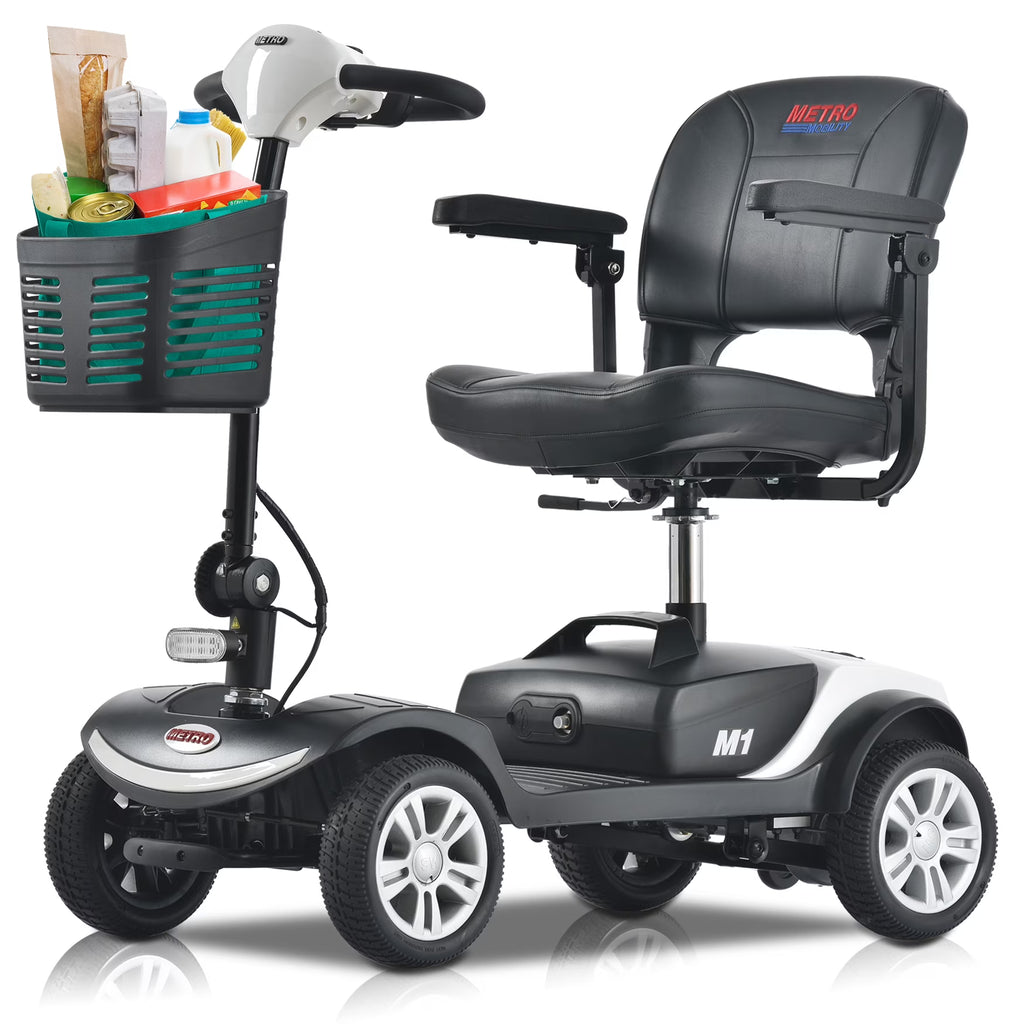 Lightweight Folding 4-Wheel Mobility Scooter with Side Bag F9781