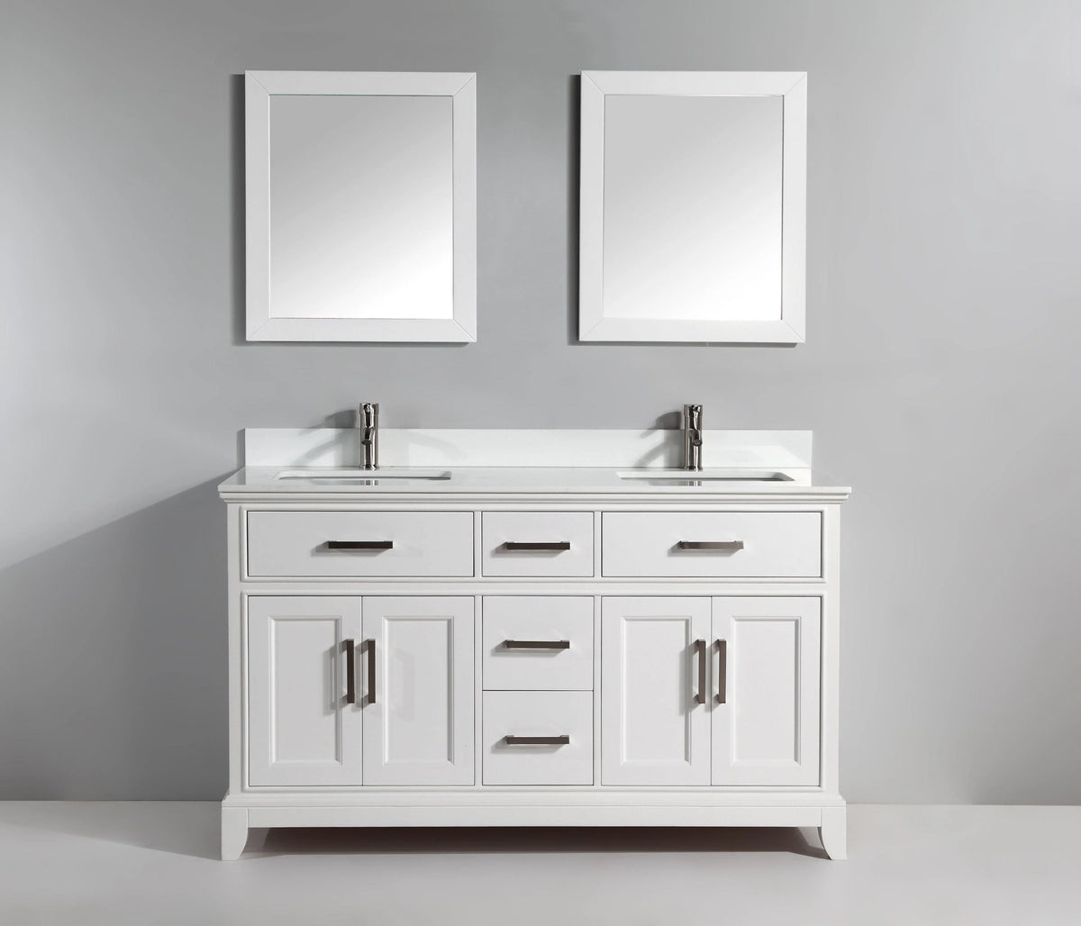 72 in. Double Sink White Vanity & Mirror S32187