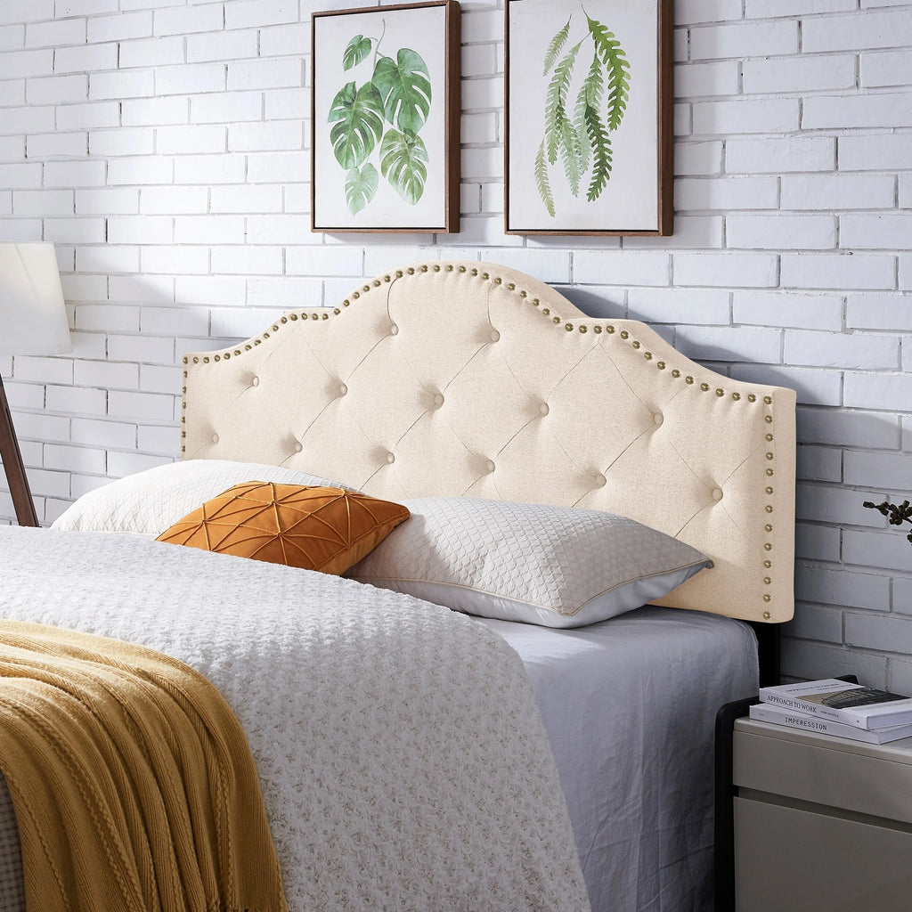 Light Blush Black Twin Upholstered Headboard U738420
