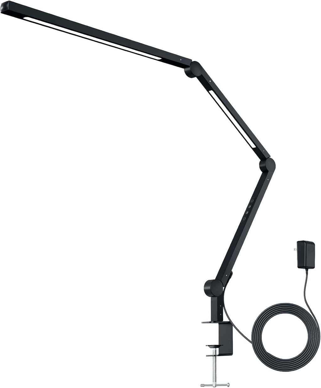 LED Desk Lamp with Clamp, Swing Arm, 4 Color Modes & 4 Brightness, Clip-on Lamp with Memory Function D2503