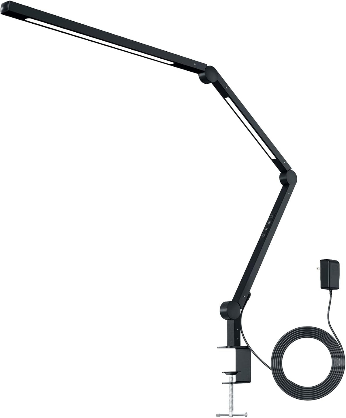 LED Desk Lamp with Clamp, Swing Arm, 4 Color Modes & 4 Brightness, Clip-on Lamp with Memory Function D2503