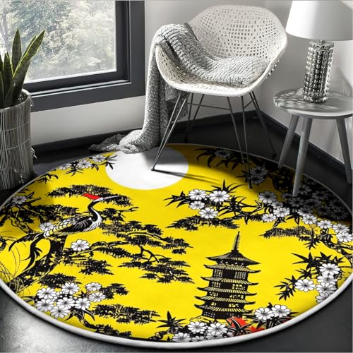 Red Sun Leaf Area Rug F1297