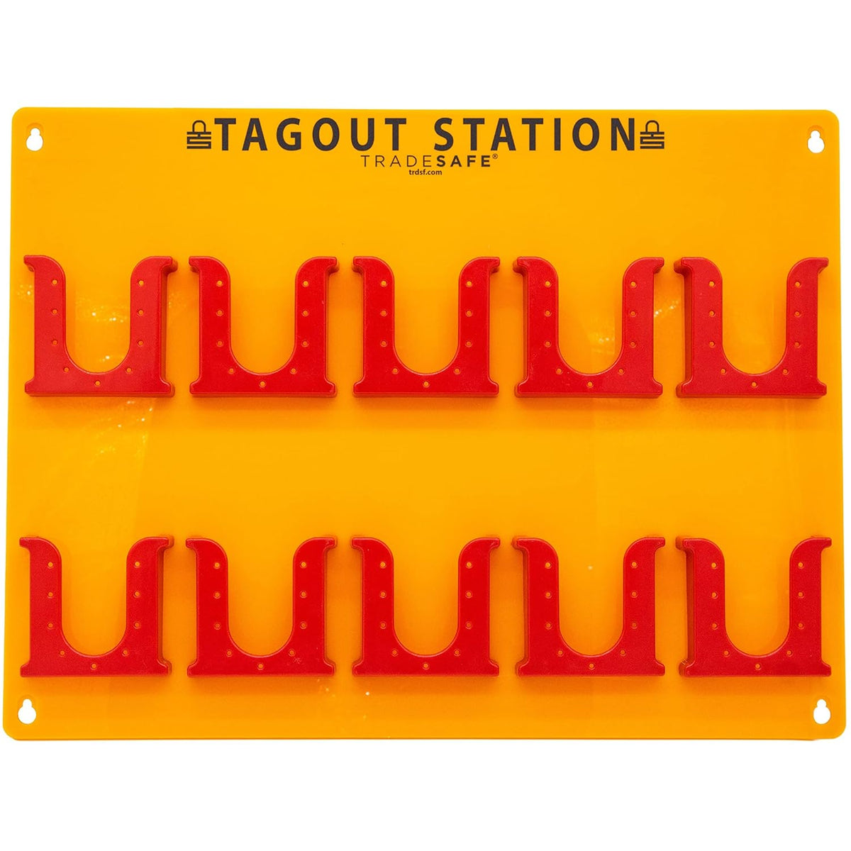 Wall-Mountable Lockout Tagout Organizer with 10 Holders A717