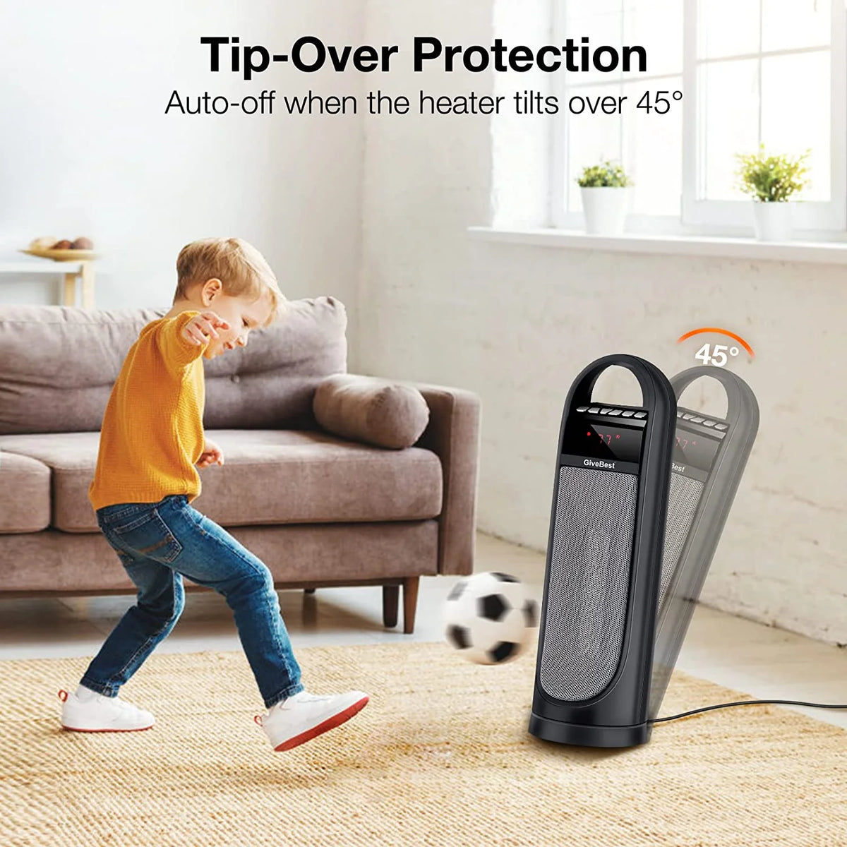 Tower Space Heater, 22" Electric Oscillating Floor Heater with Thermostat, Remote, Timer, 1500W T783