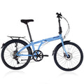 Blue 7 Speed Aluminum Folding Bike L88536