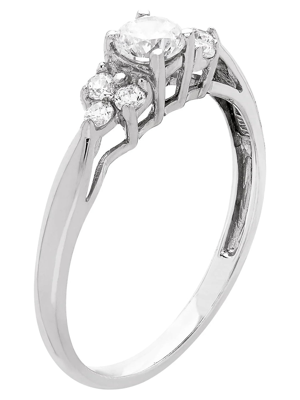 Cubic Zirconia Engagement Ring in 10K White Gold R7107