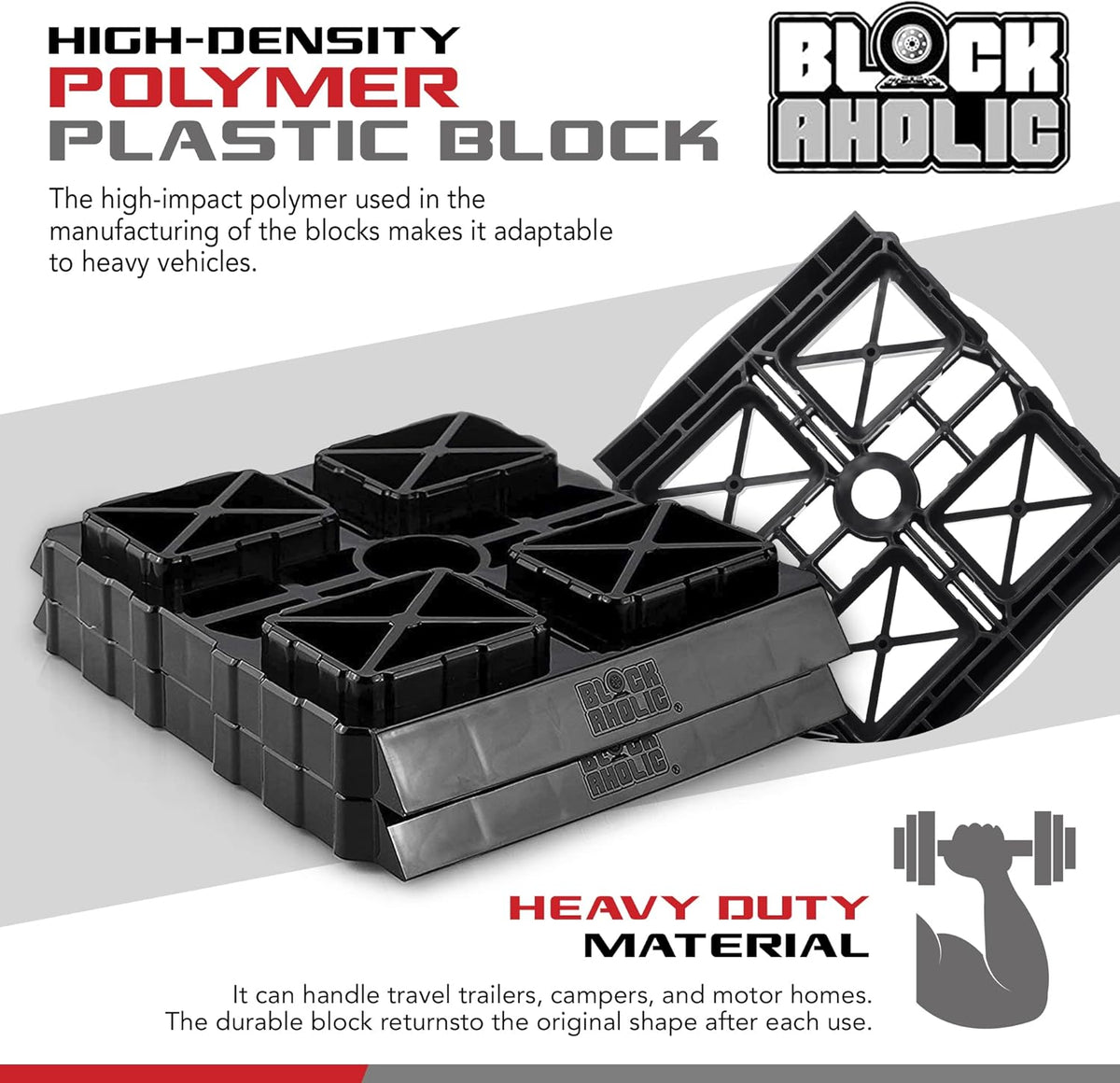 10 Pack RV Leveling Blocks with Carrying Strap T435