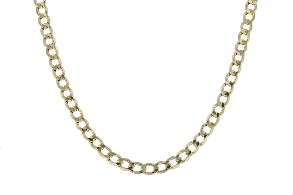 24 Inch 10k Yellow Gold Curb Link Chain Necklace V541892