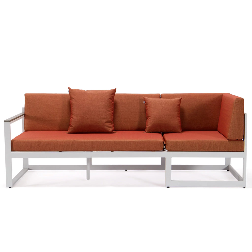 White Sectional With Adjustable Headrest & Coffee Table With Cushions G102668