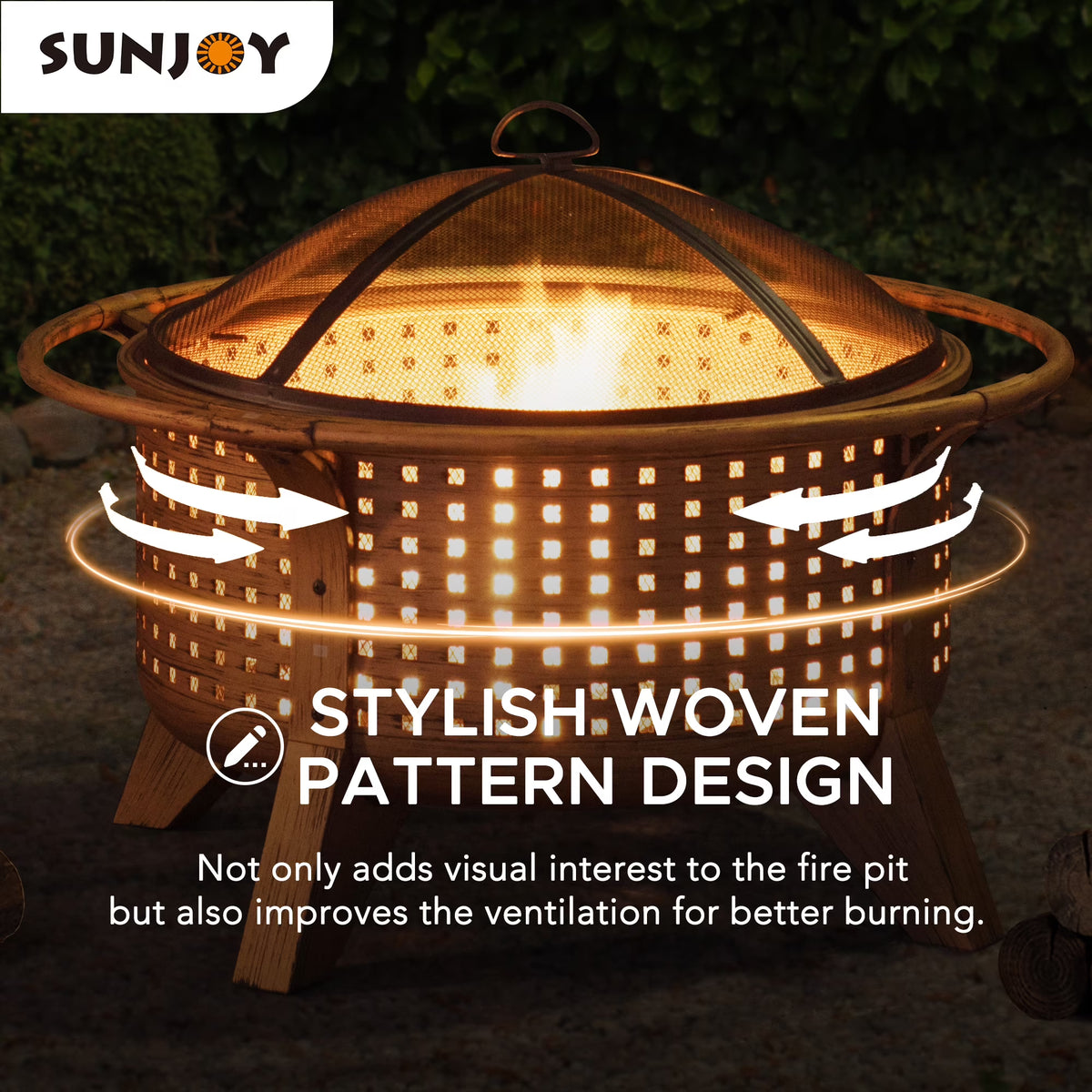30 in. Round Steel Wood-Burning Fire Pit with Spark Screen and Poker U703