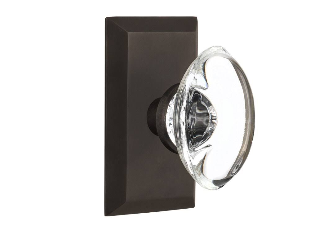 Oval Clear Crystal Glass Door Knob, Oil-Rubbed Bronze C4071